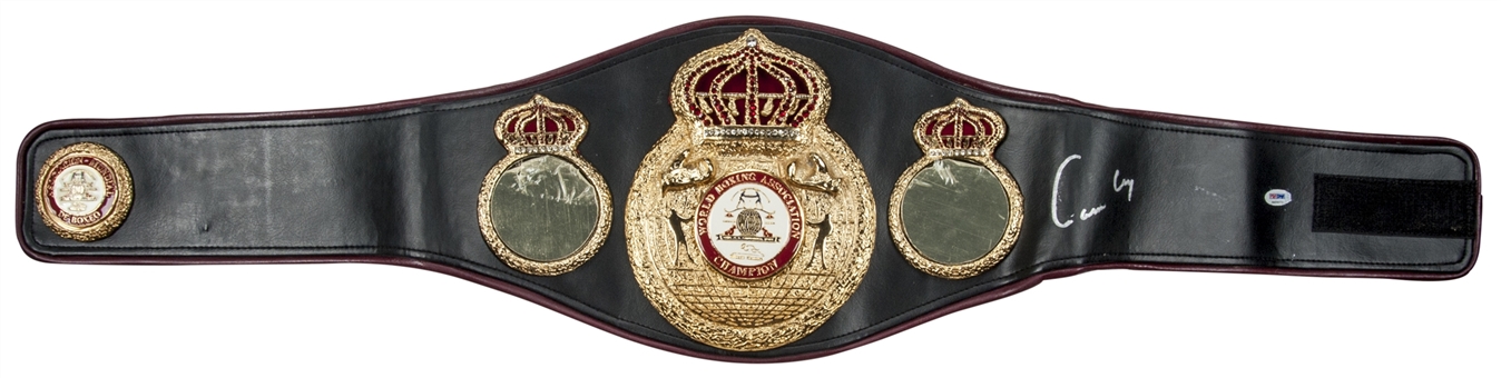 Cassius Clay (Muhammad Ali) Signed World Boxing Association Championship Belt (PSA/DNA Gem Mint 10)-"In The Presence " PSA